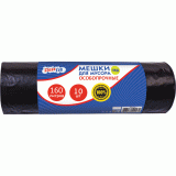 Пакеты для мусора CLEANLAB, 160л, 10шт/рул., черные, 80x115см, 40мкм, тип дна 