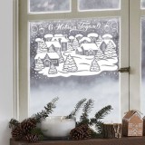 Наклейки новогодние для окон «ЗАСНЕЖЕННЫЙ ГОРОД», 33 х 50 см, многоразовые (4273355)