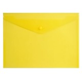Папка-конверт на кнопке А4 inФОРМАТ, 180 мкм, пластиковая, желтая (10/100) (PK6518Y) (037609)