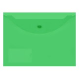 Папка-конверт на кнопке А4 inФОРМАТ, 150 мкм, пластиковая, карман дли визиток, зеленая (10/100) (PK6