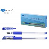 Ручка гелевая BASIR 0,5 мм. прозрачн.пластик, синяя (МС-1266/син.)