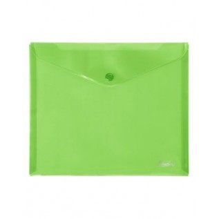 Папка-конверт на кнопке А5 ХАТБЕР, 180 мкм, 243*210мм, пластиковая, зеленая (AKk_15104) (010733)