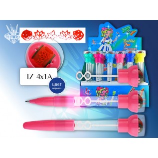 Ручка шариковая детская TUKZAR 0,7мм, со штампом, мыльными пузырями и подсветкой, синяя (24/480) (TZ 4x1)