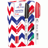 Маркер для сухостираемых досок ATTOMEX, 4мм, красный, пулевидный (5040701)