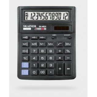 Калькулятор настольный SKAINER SK-482II, 12 разрядный., пластик, 143x192x39.5 мм, черный (10/40) (SK