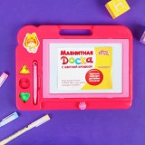 Доска магнитная, цветная крошка, 3 штампика в комплекте, цвета микс (466333) Доска магнитная, цветная крошка, 3 штампика в комплекте, цвета микс (466333)