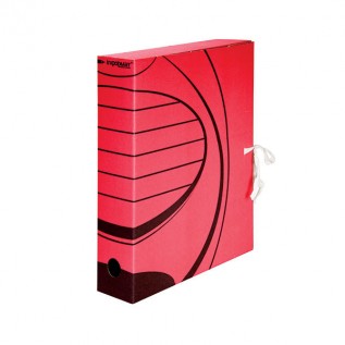 Короб архивный А4 inФОРМАТ, 75 мм, микрогофро-картон, красный (50) (RB91-75R) (069657)