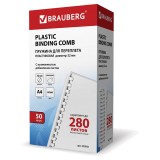 Пружины для переплета пластиковые BRAUBERG, 32мм, белые, 50шт/уп. (530931)