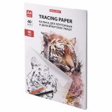 Калька BRAUBERG, для чертежных и дизайнерских работ, 40л. в папке А4,пл.40гр. (116375)