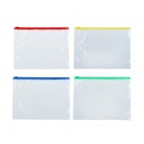 Папка-конверт А5 CALLIGRATA, на молнии, 120мкм, прозрачная, ассорти (548616)