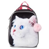 Рюкзак Hatber ERGONOMIC light- ПУШИСТЫЙ КОТИК- EVA, 37X29X17 см, светоотраж. 2 отделения на молнии (