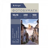 Фотобумага ALINGAR глянцевая, 230 г/м2, 10*15см, 100л., односторонняя (AL11093)