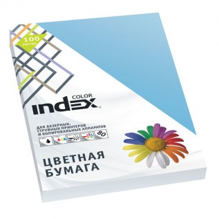 Бумага INDEX COLOR A4 100л/пач 80 гр, лазурь (IC77/100) (A29520)