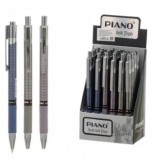 Ручка шариковая, автоматическая PIANO, 0,7 мм, пластик, корпус цвет ассорти, синий, (PT-011)