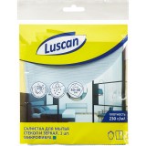 Салфетка хозяйственная LUSCAN для стекол и зеркал, микрофибра 30*30, 230г, голубая (957399)