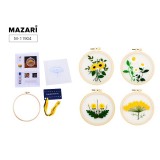 Набор для вышивания гладью MAZARI, 15 х 15 см, в ассортименте 6 дизайнов (M-11904)