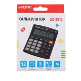 Калькулятор настольный deVENTE DD-3312, 12 разрядный, 105x127x25мм, черный (4031322)