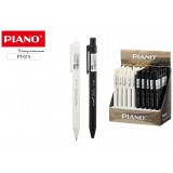 Ручка шариковая, автоматическая PIANO на масл.основе, пластик,корпус черный и белый,синий(PT-015)