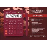 Калькулятор настольный SKAINER SK-555RD, 12 разрядный., пластик, 155x205x35мм, красный (SK-555RD)