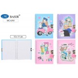 Блокнот детский+замочек BASIR 48л.15х11см,