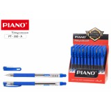 Ручка шариковая  PIANO 0,7 мм. прозр.корпус, резин.держатель, синяя (PT-350A)