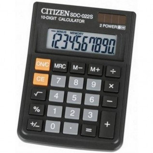 Калькулятор настольный CITIZEN SDC022S 10-разрядный, 120х87х23 (SDC022S)