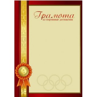 Грамота А4 ФЕНИКС+ за спортивные достижения  /полноцветная печать+бронза, мелов.картон/ (33561)