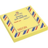 Клейкая бумага для заметок ATTOMEX, 76х76мм/100л, неон желтый (2010913)