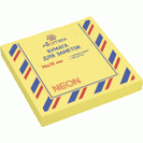 Клейкая бумага для заметок ATTOMEX, 76х76мм/100л, неон желтый (2010913)