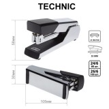 Степлер мощный ХАТБЕР TECHNIC, до 25 листов, №24/6,26/6, металлический (DS_085945) (085945)