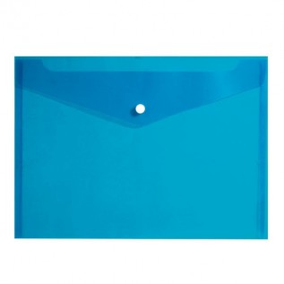 Папка-конверт на кнопке А4 inФОРМАТ, 150 мкм, пластиковая, синяя (10/100) (PK8015B) (040559)