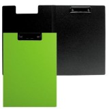 Клипборд-папка (планшет) А4 inФОРМАТ, пластиковый, с зажимом, черно-зеленый (72) (PPM31Gr) (073110)