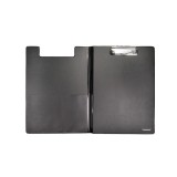 Клипборд-папка (планшет) А4 inФОРМАТ, картон+ПВХ, с зажимом+карман, черный (60) (DM34K) (066561)