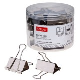 Зажимы для бумаг ХАТБЕР, металл. 51мм, в пласт. тубе, серебряные (ЦЕНА ЗА 1 ШТ.) (059127)