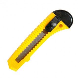 Нож канцелярский inФОРМАТ, 18мм, комбинированный, фиксатор желтый  (24/480) (CP1801) (053823)