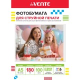 Фотобумага А5 deVENTE, глянцевая, односторонняя, 100л., 180г/м2 (2042400)