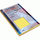 Блок бумаги для заметок deVENTE, с липким слоем, 98х150мм/100л, неон, 5цв, в линейку (2010600)