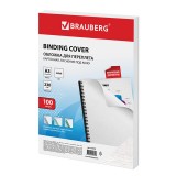 Обложки картонные для переплета А3 BRAUBERG, тиснение под кожу, 230 г/м2, белые,(530945)