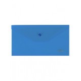 Папка-конверт на кнопке C6 ХАТБЕР, 180 мкм, 224*119мм, пластиковая, синяя (ЦЕНА ЗА 5 ШТ) (032610)
