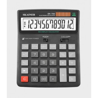 Калькулятор настольный SKAINER SK-700L, 12 разрядный., пластик, 155x201x35мм, черный (10/40) (SK-700