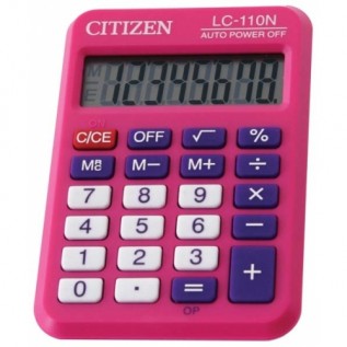 Калькулятор карманный CITIZEN LC110NPKCFC 8-разрядный,87х58х12, розовый (LC110NPKCFC)