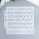 Трафарет пластиковый АНГЛИЙСКИЙ АЛФАВИТ И ЦИФРЫ, 13х14 см (7425912)