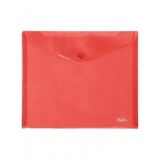 Папка-конверт на кнопке А5 ХАТБЕР, 180 мкм, 243*210мм, пластиковая, красная (ЦЕНА ЗА 10 ШТ) (010734)