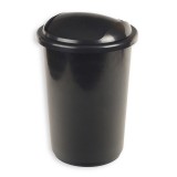 Ведро мусорное, 12л, пластик, черный металлик с крышкой-вертушкой (62368)