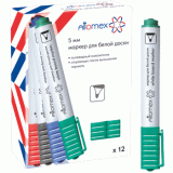 Маркер для сухостираемых досок ATTOMEX, 5мм, зеленый,  пулевидный (5040603)