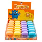 Точилка ЛУЧ, 2 отверстия, с контейнером, пластиковая, ассорти (36С 2404-08)