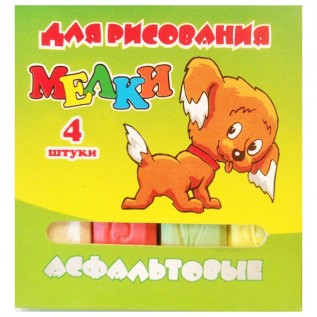 Мелки для асфальта КВАРТЕТ, 4шт., цветные (26) (КВР Асф04/цв) (055180)