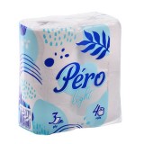 Туалетная бумага PERO LIGHT, 3х слойная, белая (4 шт./уп.)