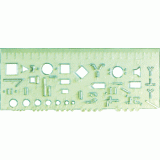 Линейка пластиковая deVENTE, 20см, радиотехническая, с трафаретом, прозрачная (5091511) (1/25/500)