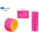 Ценник цветной BASIR, 30х20 мм.,170 шт. розовый (МС-600-4)